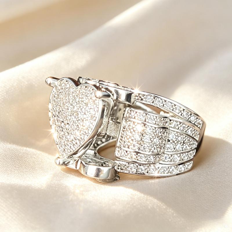 Heart Pave Statement Ring