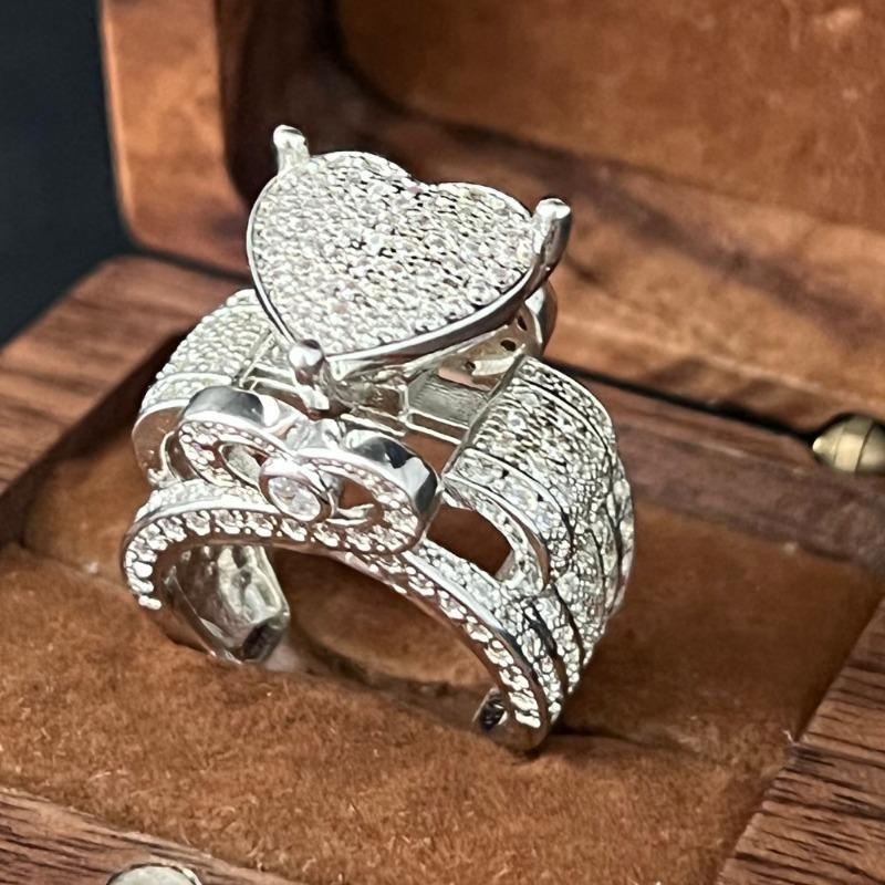 Heart Pave Statement Ring