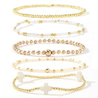 5pc Cross Beaded Bracelet Set