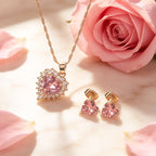 3pc Crystal Heart Jewelry Set
