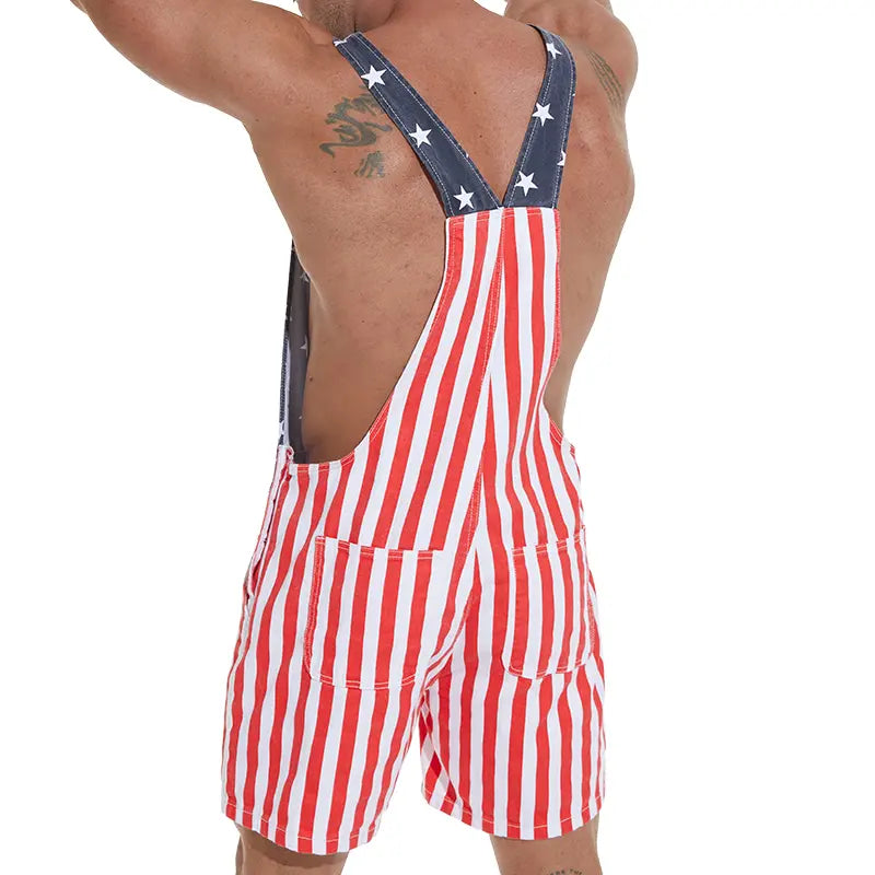 4th of July American Flag Overalls