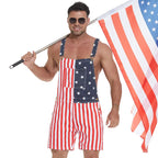 4th of July American Flag Overalls