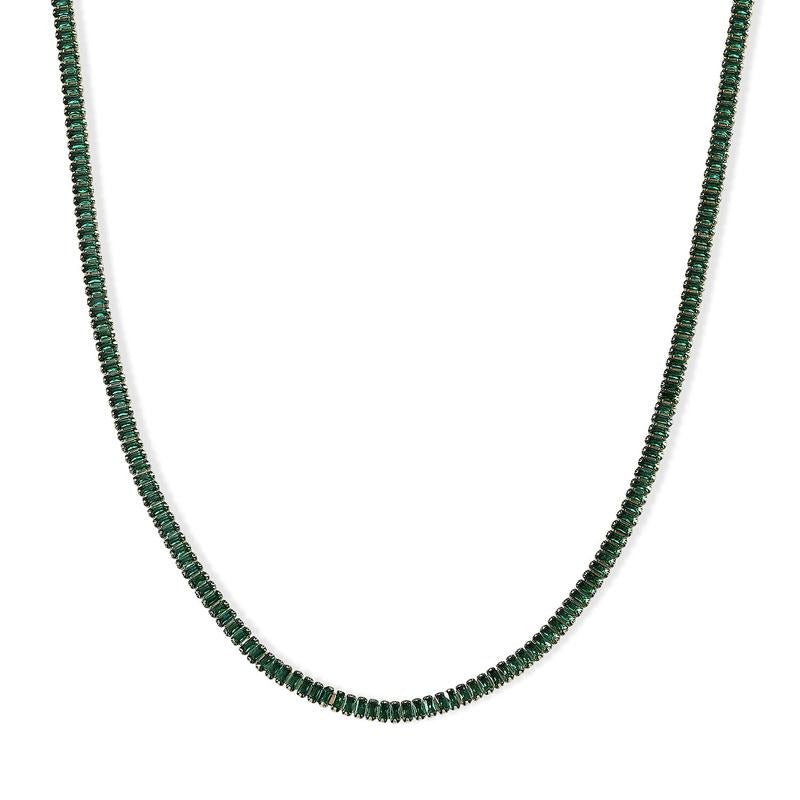 Emerald Crystal Tennis Necklace