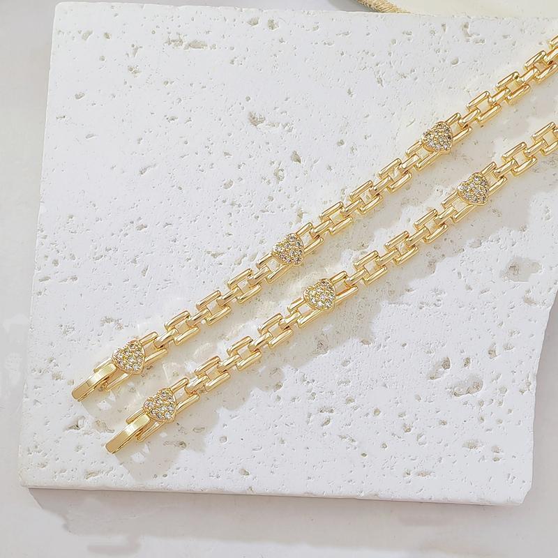 Dainty Heart Link Bracelet