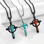 Turquoise Cross Thorn Necklace