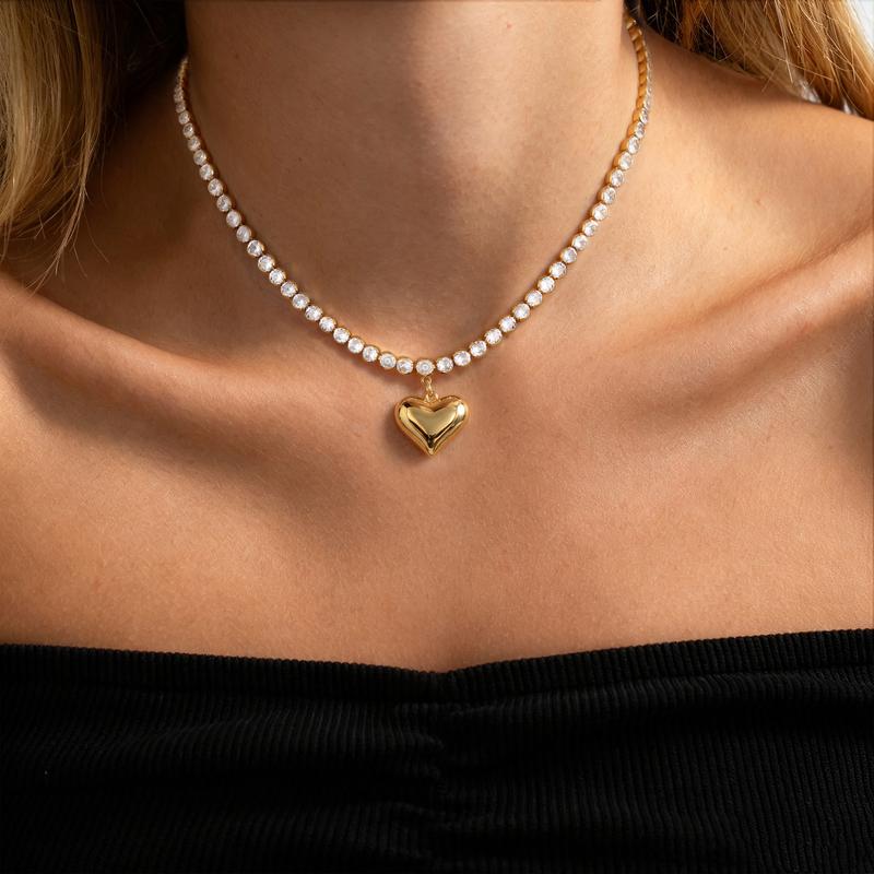 Chubby Heart Diamond Necklace