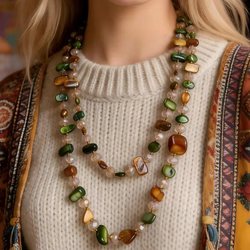 Natural Stone Seashell Necklace