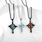 Turquoise Cross Thorn Necklace