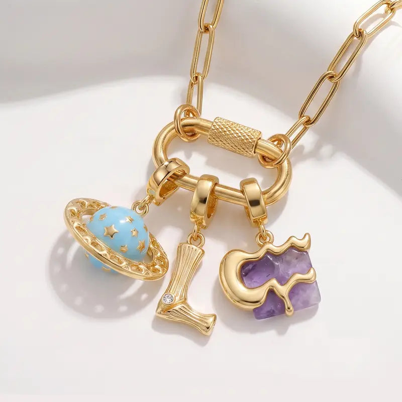 Customized Initial Zodiac Necklace