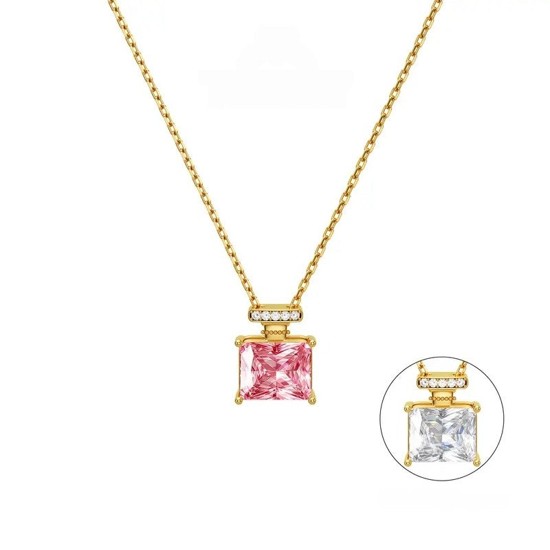 Color Change Square Gemstone Necklace