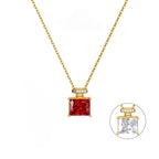 Color Change Square Gemstone Necklace