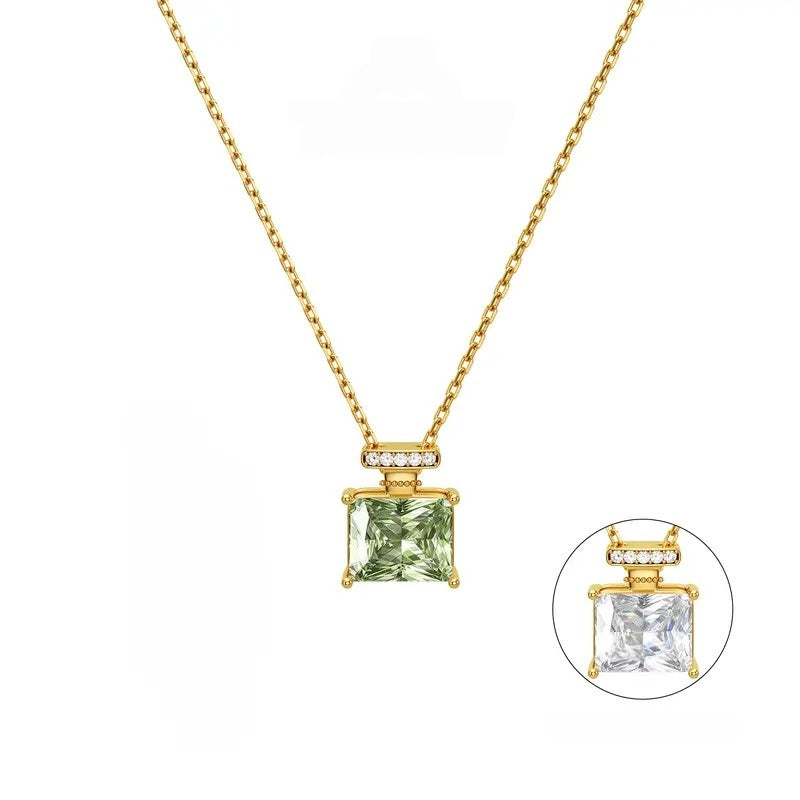 Color Change Square Gemstone Necklace