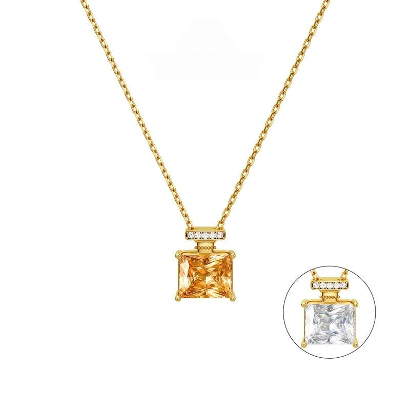 Color Change Square Gemstone Necklace