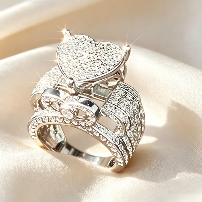 Heart Pave Statement Ring