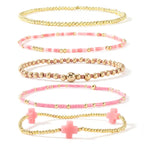 5pc Cross Beaded Bracelet Set