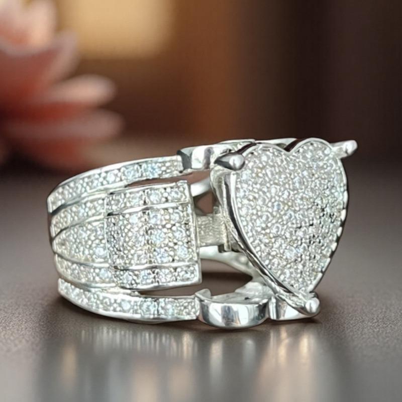 Heart Pave Statement Ring