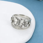 Whimsical Butterfly Floral Statement Ring