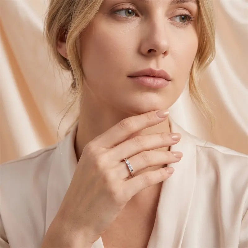 Elegant Moissanite Wave Ring