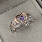 Elegant Heart Knot Gemstone Ring