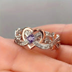 Elegant Heart Knot Gemstone Ring