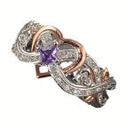 Elegant Heart Knot Gemstone Ring
