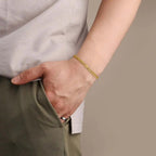 Bold Cuban Link Initial Bracelet