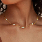 Dainty Star Simulated Pearl Necklace