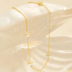 Dainty Star Simulated Pearl Necklace
