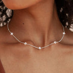Dainty Star Simulated Pearl Necklace