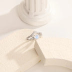 Retro Triple Moon Gemstone Ring
