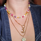 Whimsical Rainbow Moon Necklace
