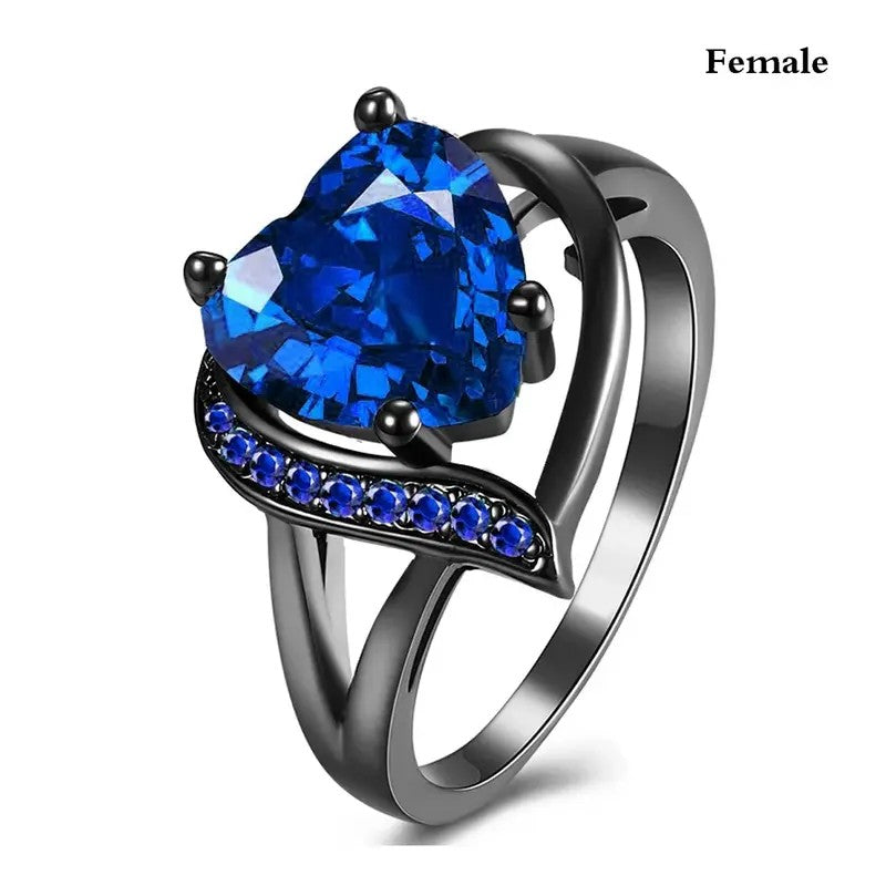 2pc Dragon Heart Ring Set