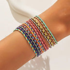 12pc Rainbow Braided Bracelet Stack