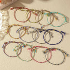 12pc Rainbow Braided Bracelet Stack