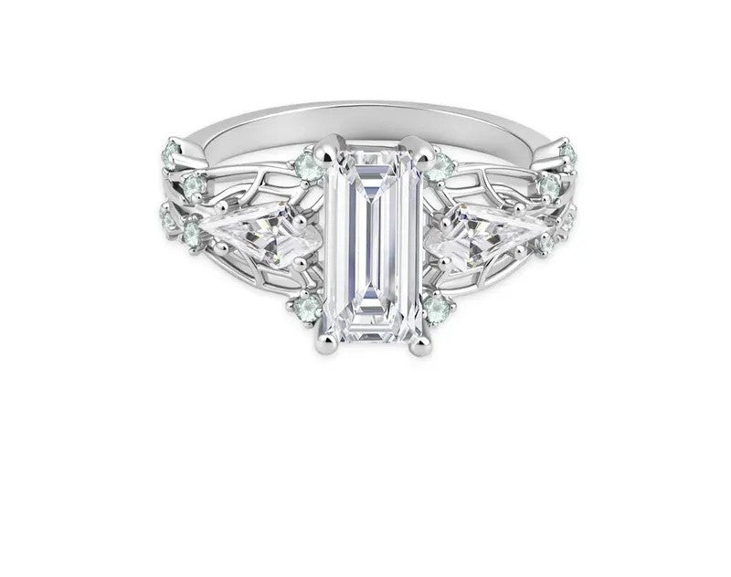 Elegant Moissanite Lattice Ring
