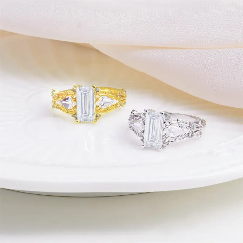 Elegant Moissanite Lattice Ring