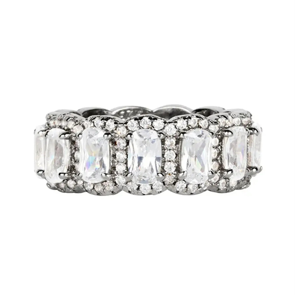 Elegant Pave Gemstone Ring Stack
