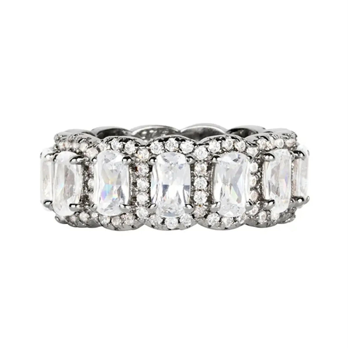 Elegant Pave Gemstone Ring Stack