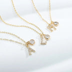 Dainty Pave Initial Letter Necklace
