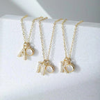 Dainty Pave Initial Letter Necklace