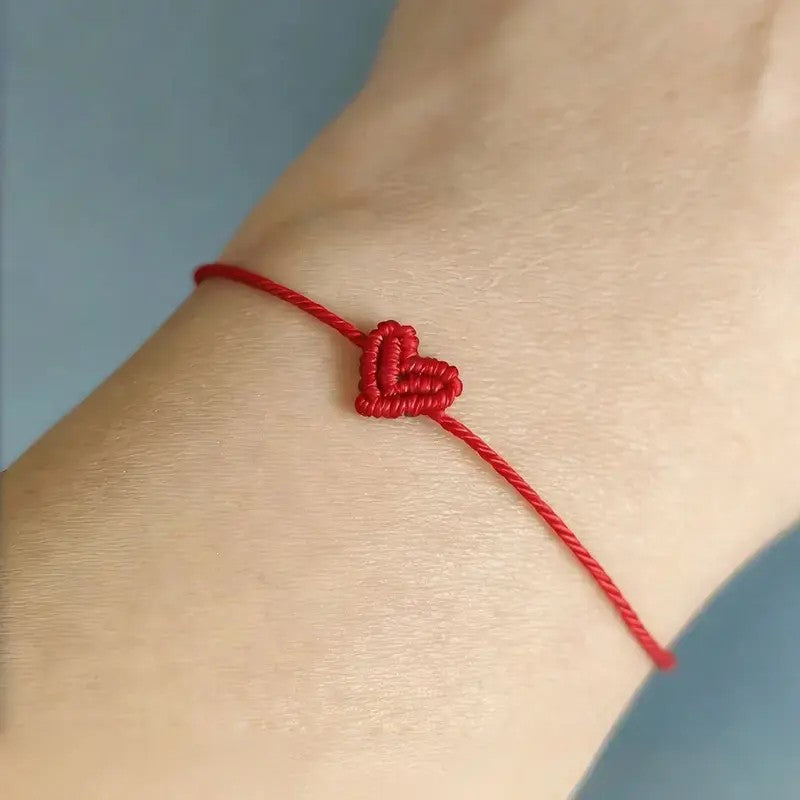 2pc Woven Heart Bracelet Set