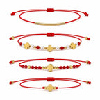 2pc Woven Heart Bracelet Set