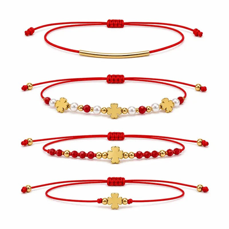 2pc Woven Heart Bracelet Set