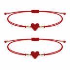 2pc Woven Heart Bracelet Set