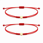 2pc Woven Heart Bracelet Set