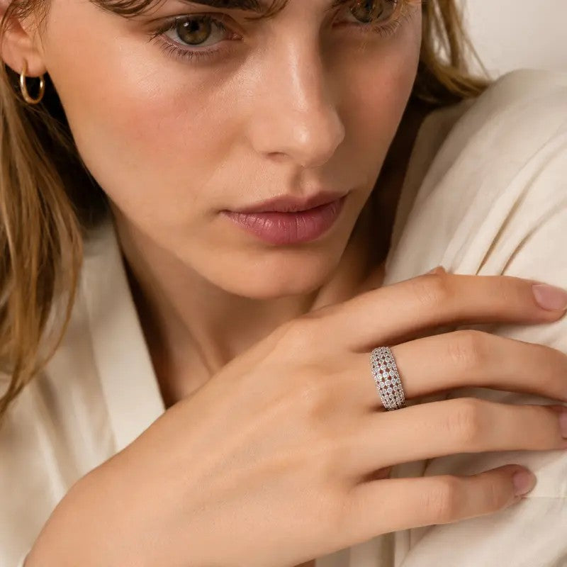 Sparkling Pave Dome Statement Ring