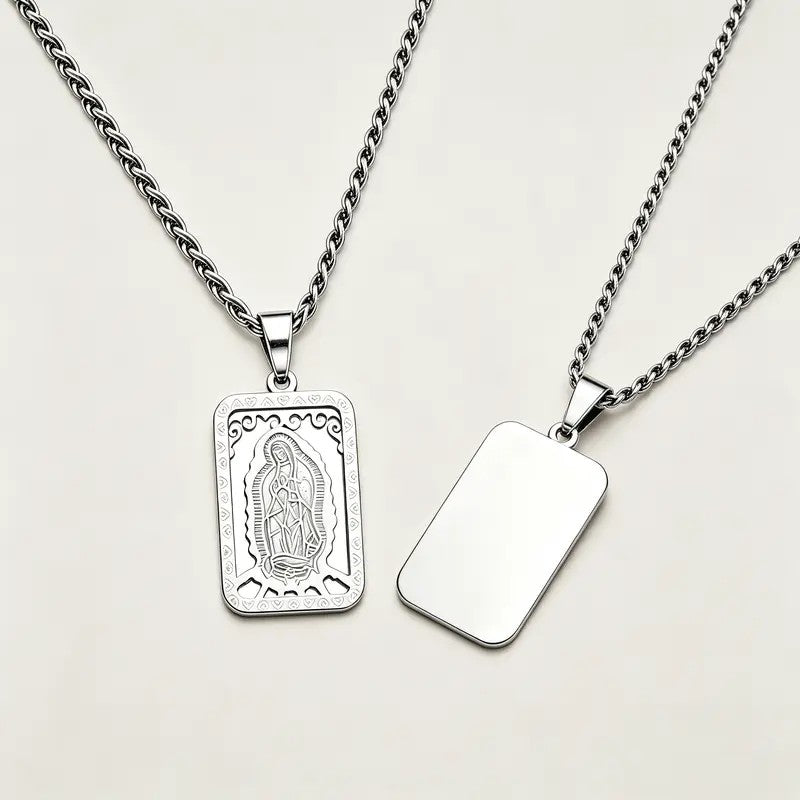Elegant Virgin Mary Rectangle Necklace