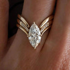 Elegant Marquise Split Band Ring Set