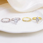 Elegant Marquise Gemstone Ring Set