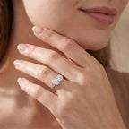 Elegant Two Stone Moissanite Ring